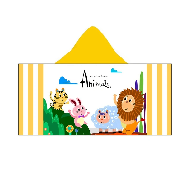 Baby Hooded Bath Towel Kids Cartoon Microfiber Soft Beach Towel Boy Girls Bathing Stuff Beach Cape Cloak Wrap Blanket Washcloth image 3