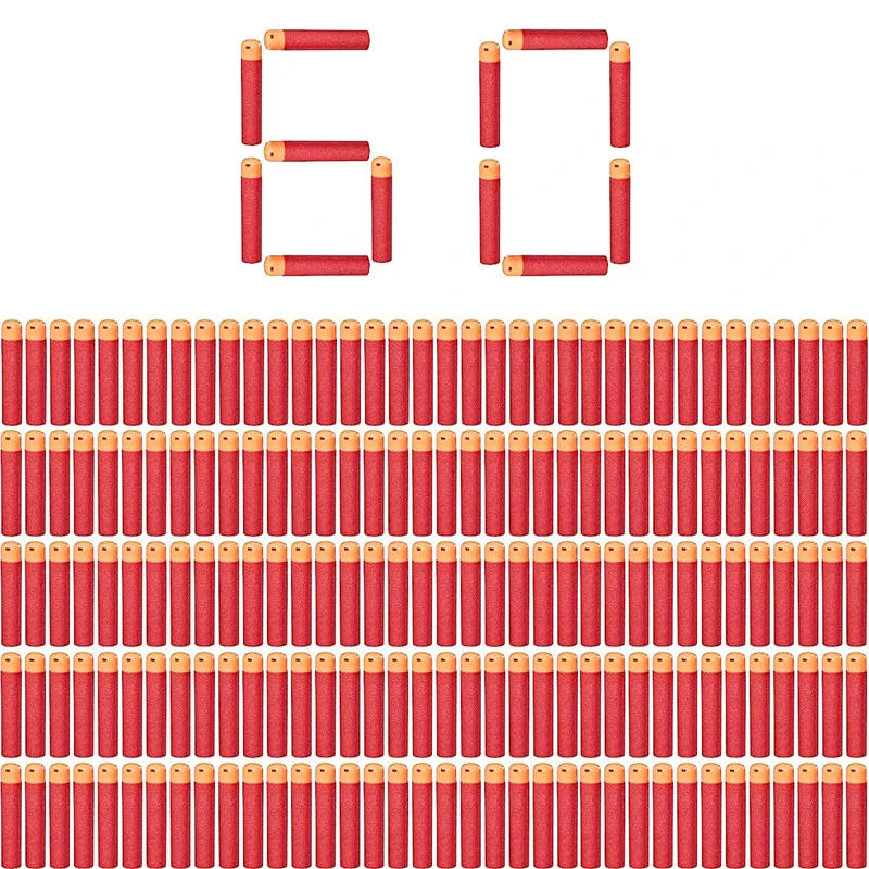 مجموعة إعادة تعبئة مكونة من 60 قطعة من FRENSIT Mega Darts، رصاصات إسفنجية متوافقة مع مسدس لعبة Nerf N-Strike Mega Series Blasters - أحمر وأزرق