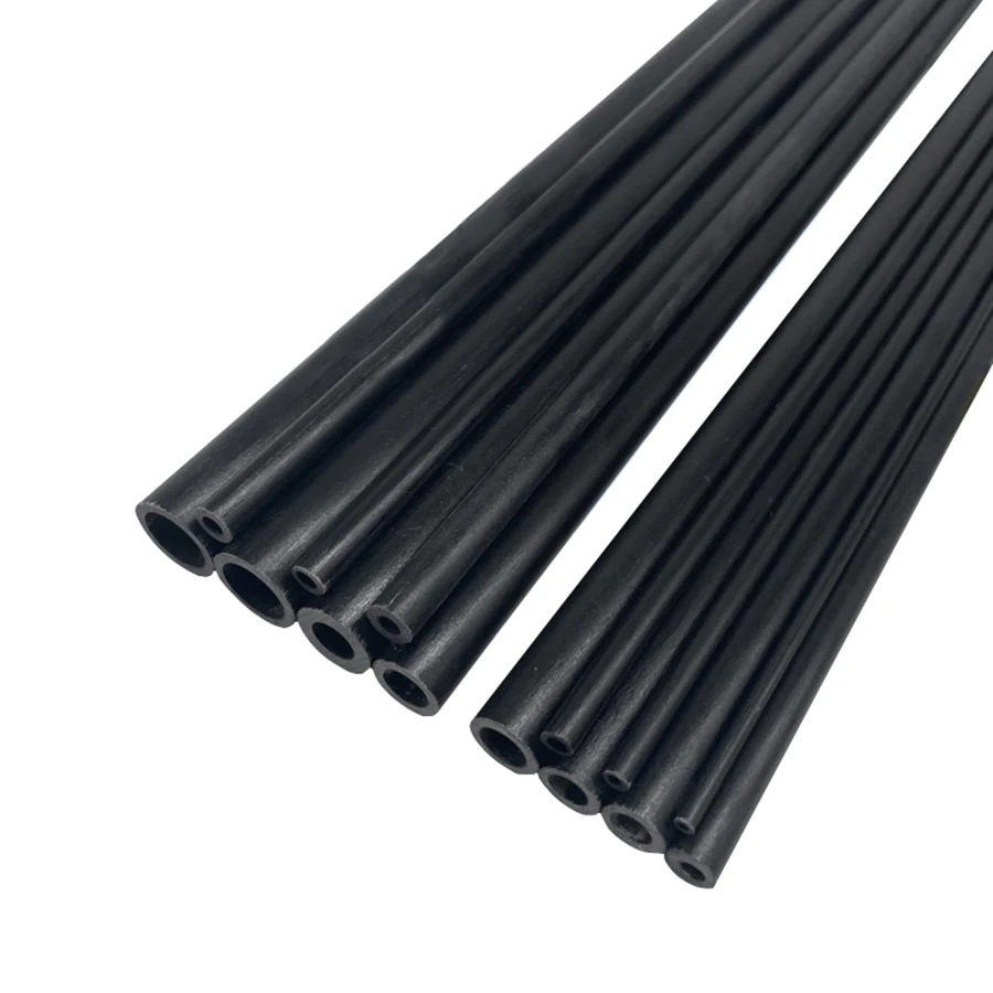 4PC Black Glass Fiber Tube Outside  Diameter 3mm-14mm Insulation Hollow Fiberglass Lenght 500mm For Kite Tents UAVAnd DIY