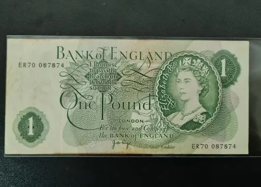 1970-1977 Great Britain 1 pound  Original Notes G-aUNC (Fuera De uso Ahora Collectibles)