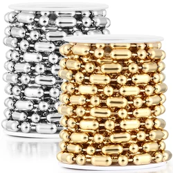 Gold Stainless Steel Beads Chains For DIY Jewelry Making New Design Bead Chain Ball Bracelets Oval Link Necklace Supplies Crafts