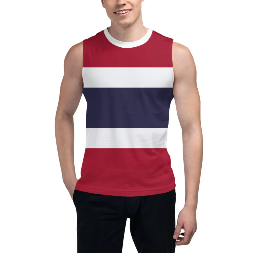 Sleeveless T-shirt Thailand Flag 3D Men's Boys Tshirt Gyms Tank Tops Fitness Joggers Basketball Training Vest