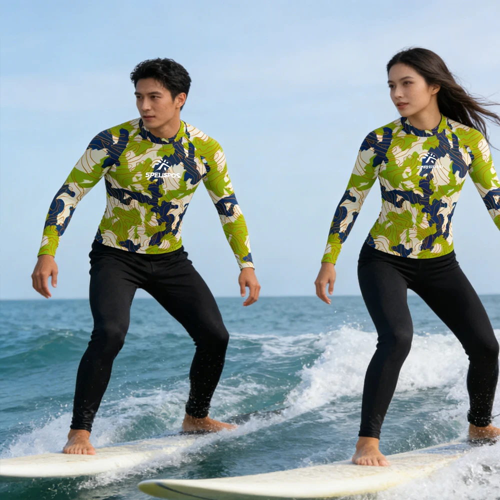 

Women's and Men's Long Sleeve Beachwear Luxury Rashguard Surfing Clothing High Quality Surf Swimsuit for Tour Water Sport