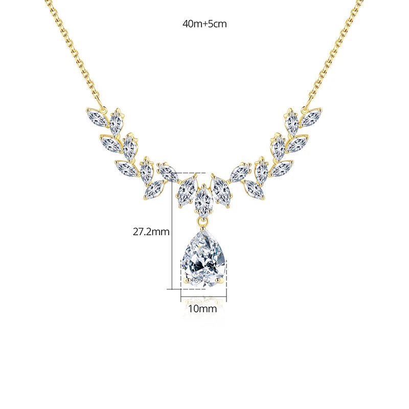 SLBRIDAL Alloy Rhinestones Crystal Cubic Zircon Wedding Jewelry Set Bridal CZ Necklace Earring Set Banquet Women Girls Jewelry