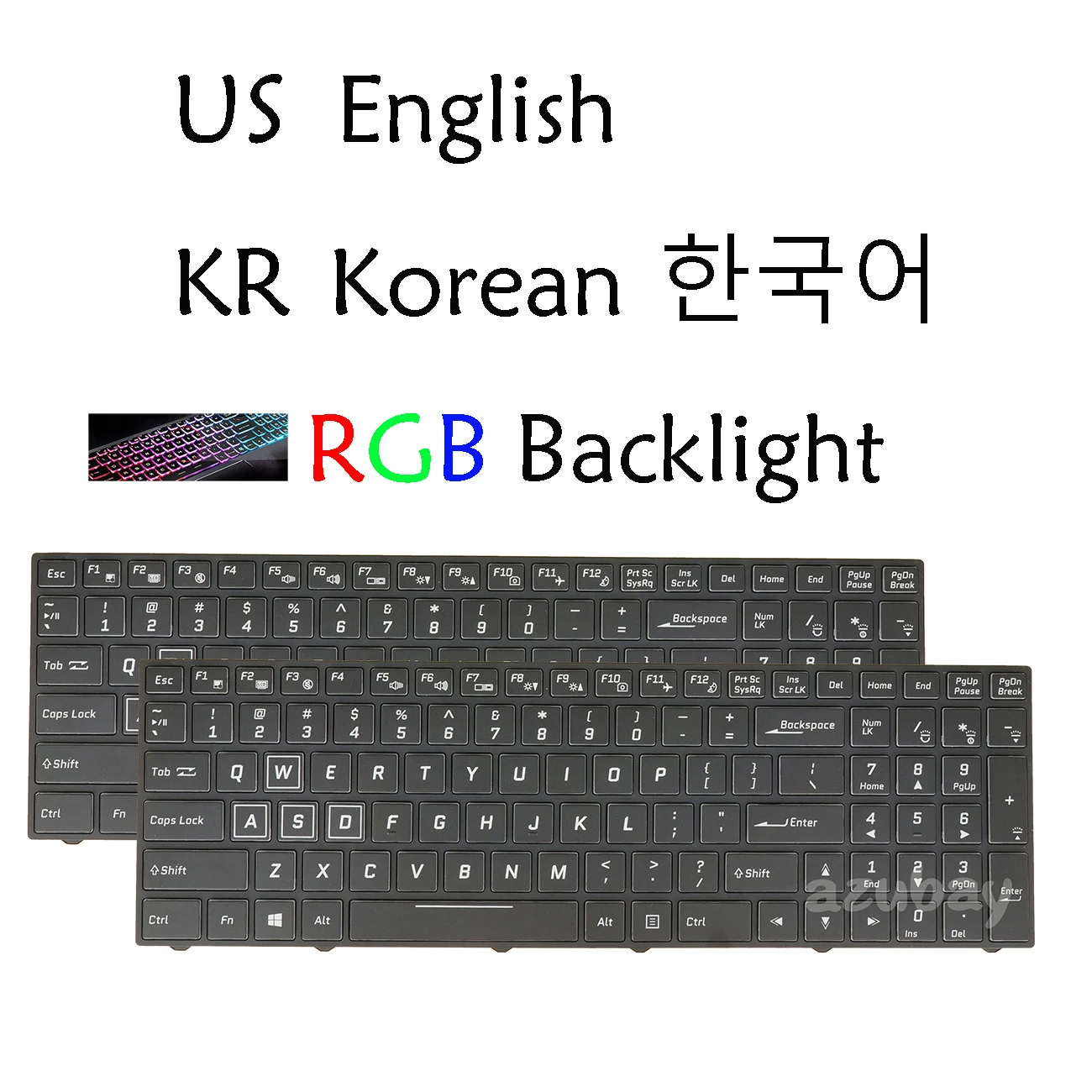 US Korean French German Keyboard For Clevo PA70HS-G PA71HP6 PA71HP6-G PA71HS PA71HS-G, PowerSpec 1710, XMG A517, RGB Backlit