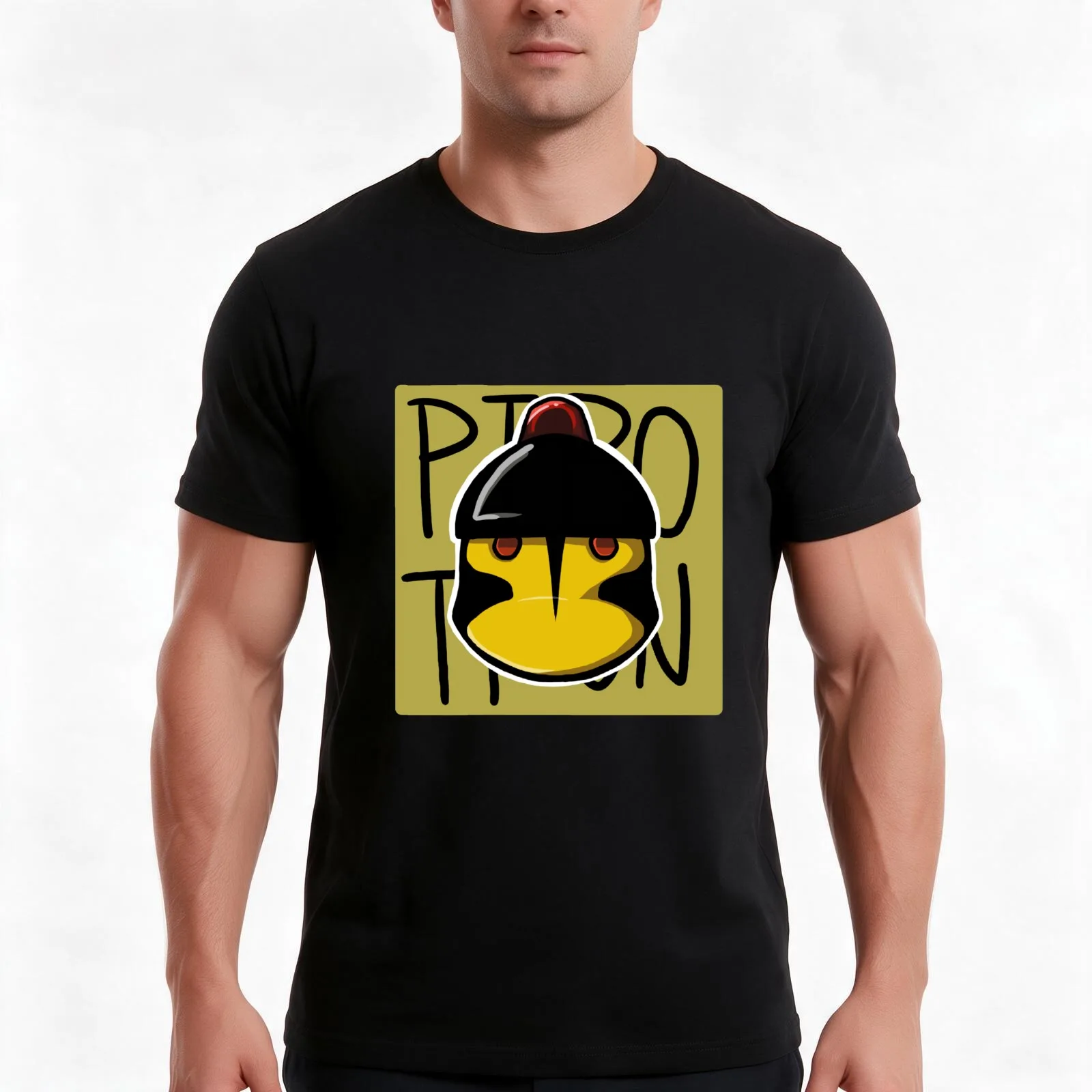 Pipotron Yellow Ape Escape T-Shirt, Summer Casual Cotton Tee, Oversized Streetwear Tops, Vintage Graphic Print, Unisex Men Women