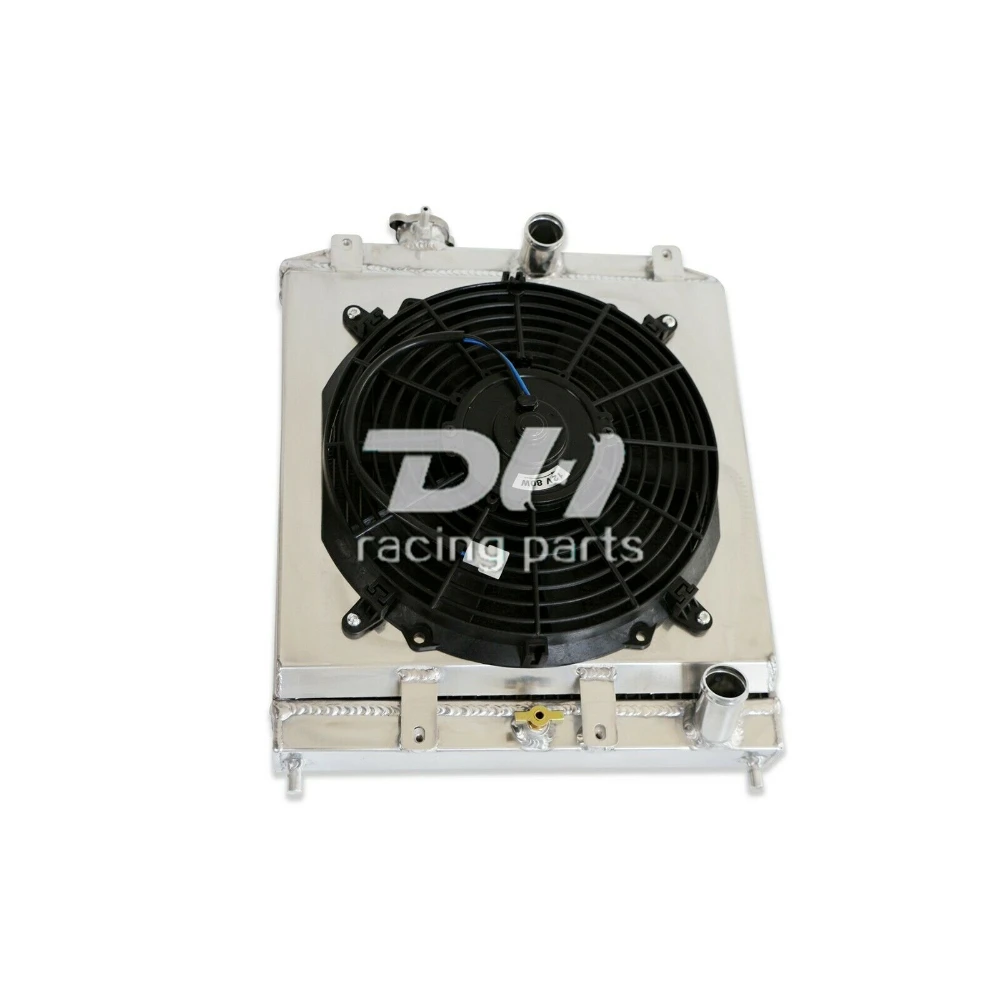 2열 알루미늄 라디에이터 및 슈라우드 팬 적합 1992-00 HONDA CIVIC EJ/EK/DEL SOL EG/ININTEGRA