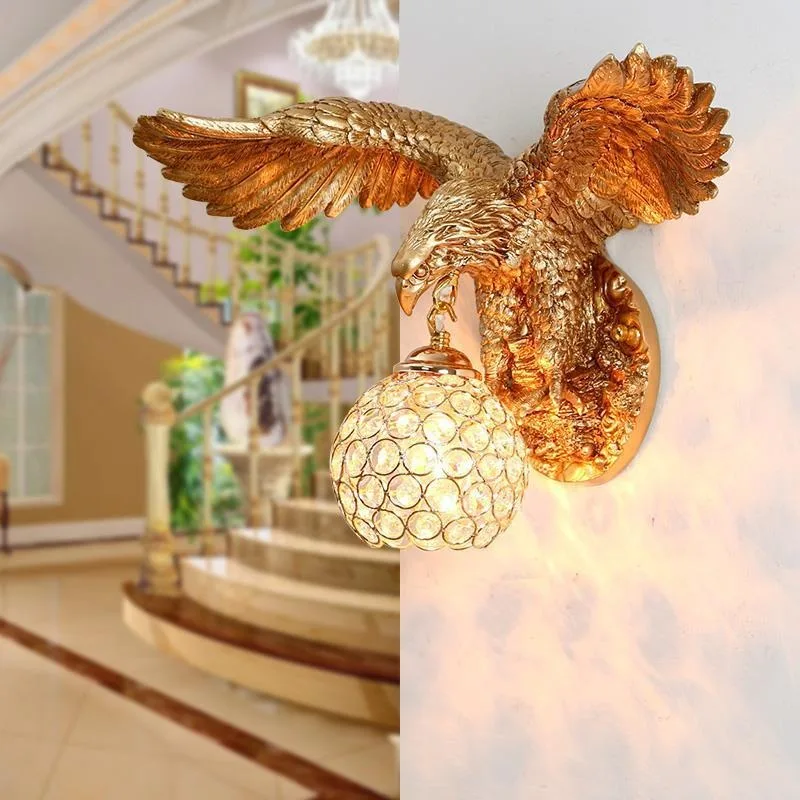 European creative decoration eagle office door wall aisle staircase Chinese living room bedroom bedside  wood veneer