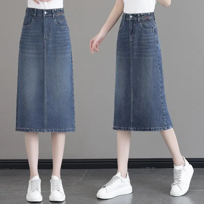 

Denim Skirt Women's New Summer Thin Popular Hot-Selling Product Skirt Wrapped Skirt Slimming and Straight Long Skirt