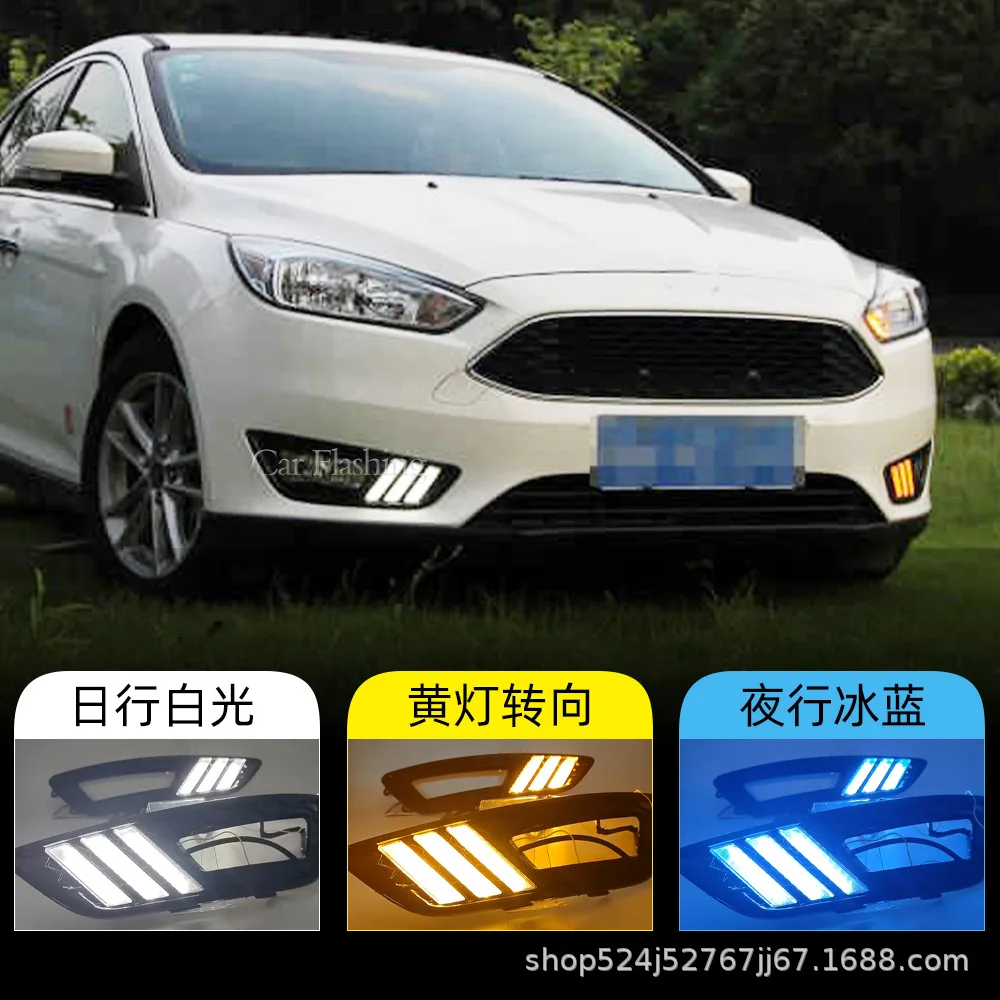 

For Ford 15-18 Fox daytime running lights modified with LED daytime running lights, front fog lights,flowing turn signals