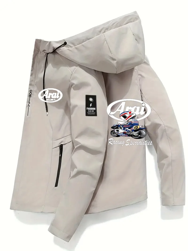 Hot Selling 2024 Herfst En Winter Nieuwe Herenjas Modieus En Schattig Motorlogo Bedrukt Jack Street Custom Sport Dis