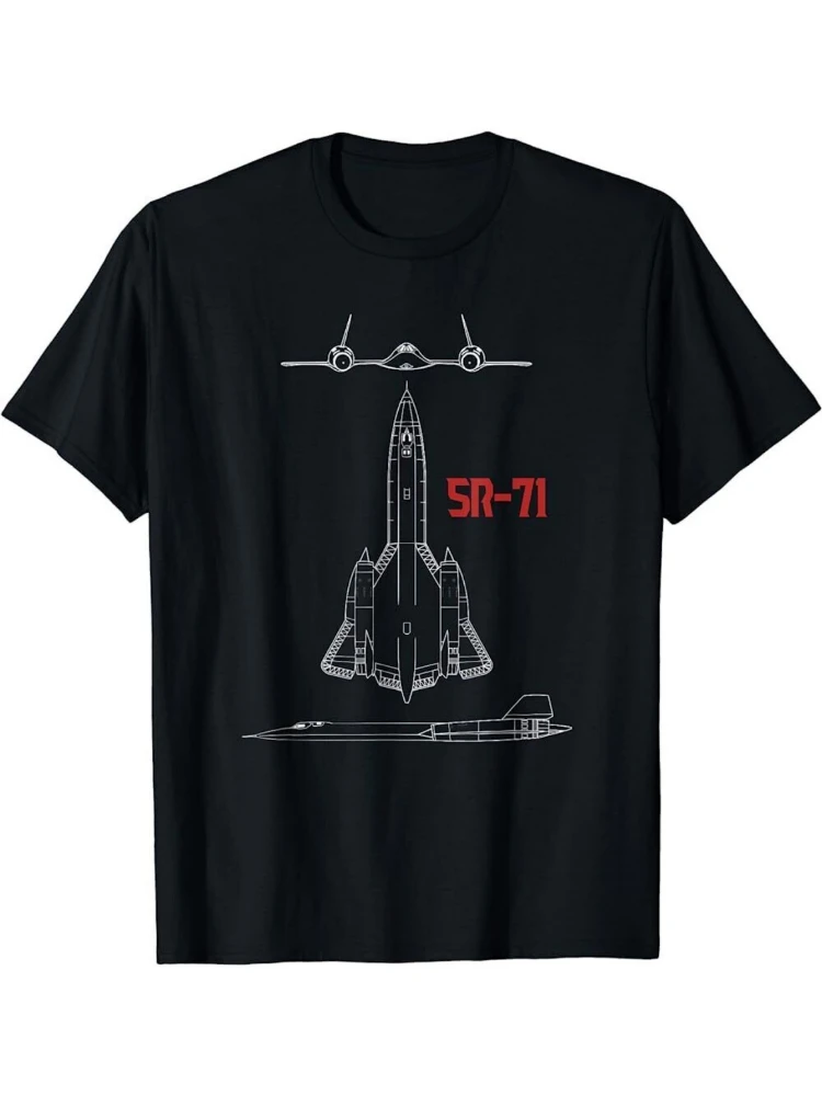 

SR-71 Blackbird военная авиационная футболка из 100% хлопка, повседневная мужская футболка с круглым вырезом и принтом, подарок от пилотов ВВС США.