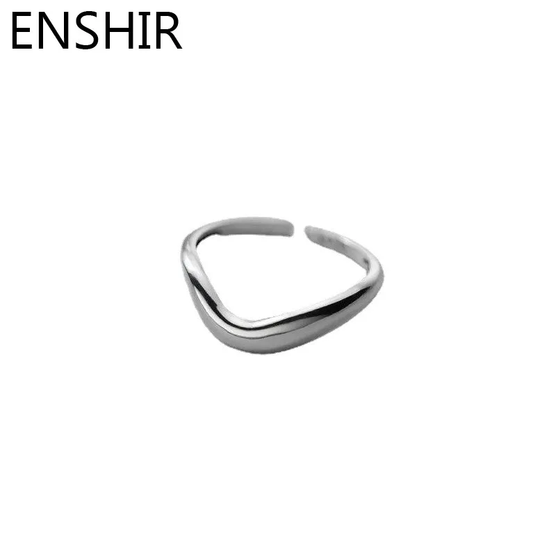 ENSHIR Iregular V Shaped Rings for Women Geometric Unique Adjustable Finger Rings Jewelry