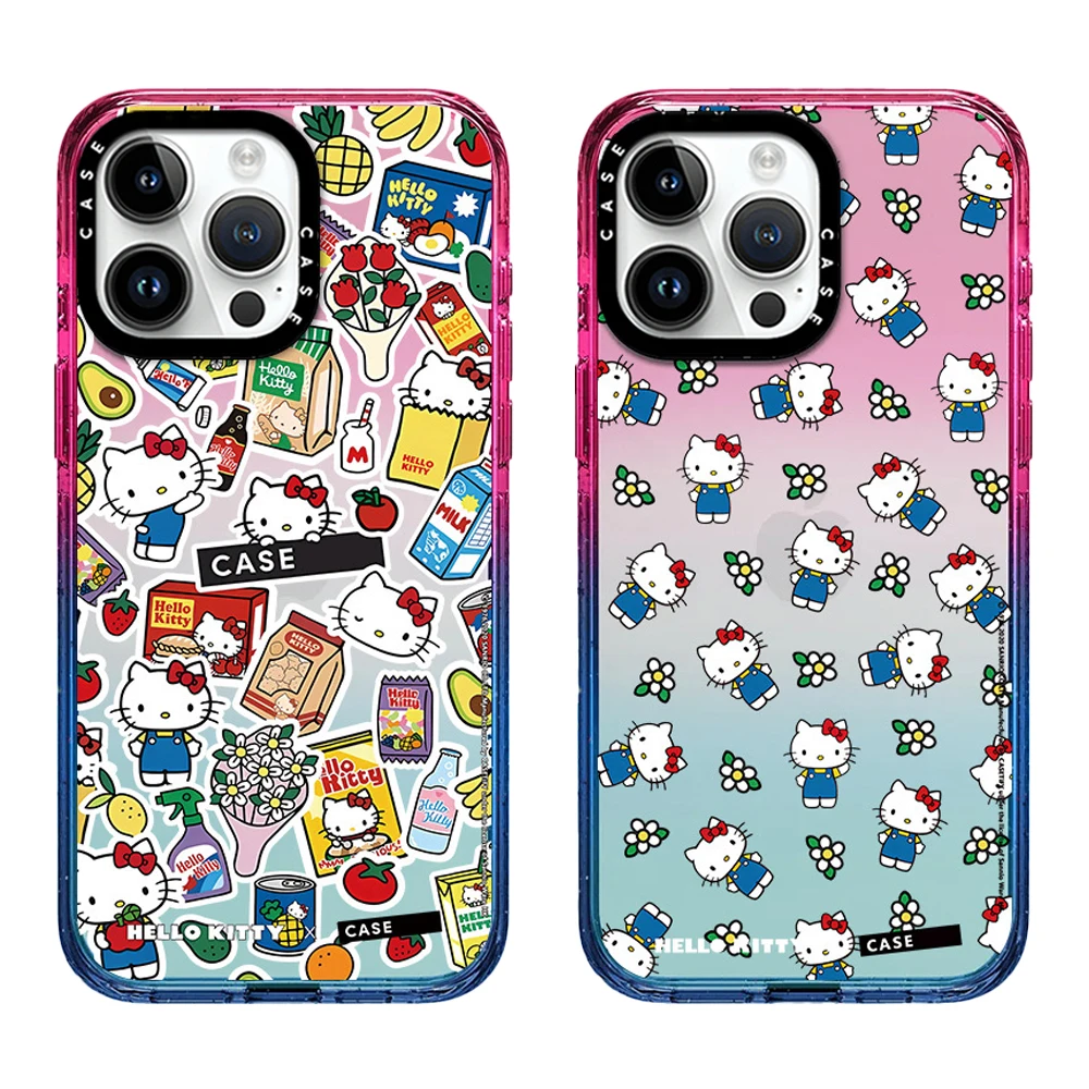 

Sanrio Hello Kitty Cotton Candy Acrylic Phone Case With MagSafe For iPhone 16 15 14 13 12 11 Pro Max Plus Cartoon Cute Anti-drop