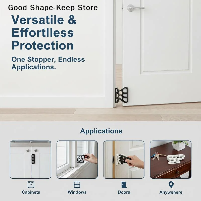 dailyHeavy Duty Non-Slip Door Stopper Quiet Close Door Wedge for Home Bathroom Balcony WindowDaily products