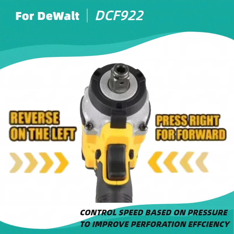 For Dewalt DCF922 Electric Impact Wrench Rechargeable High Torque 406Nm(Reverse) 1/2" 2500 RPM Universal 20V Battery Power Too