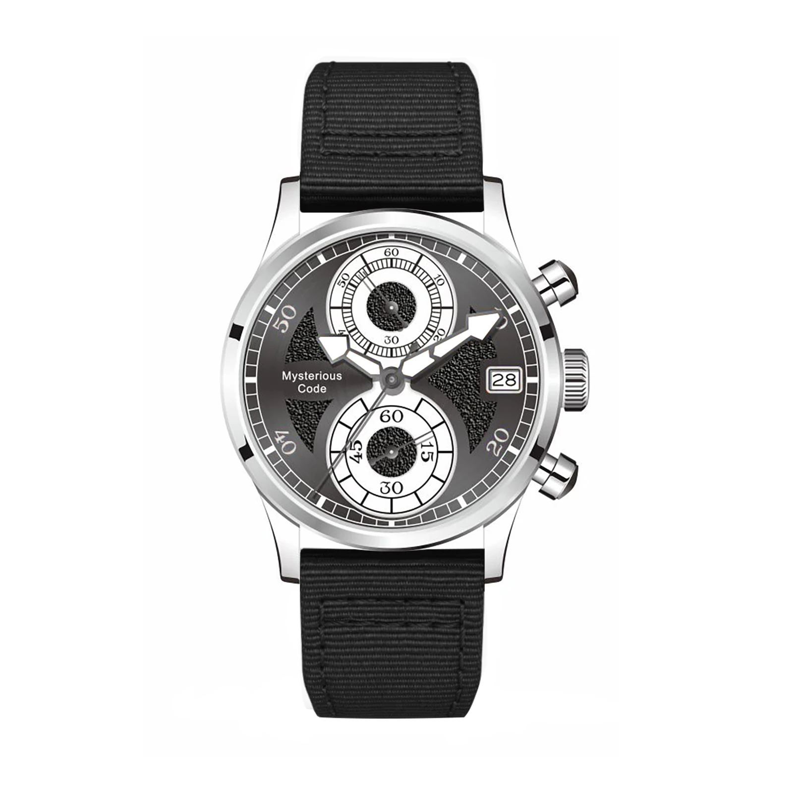 Código misterioso 38MM cronometraje de cuarzo japonés VK63 cristal de aviación cristal de zafiro Formal reloj de acero inoxidable resistente al agua para hombres