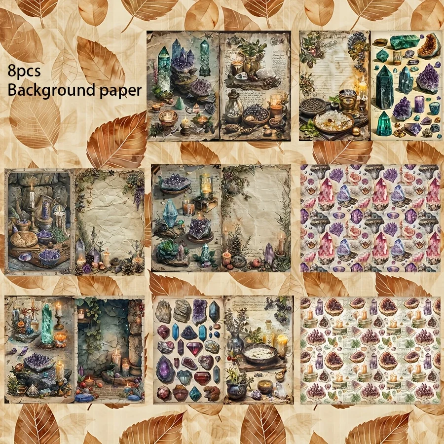 JAIIMAN 64 قطعة من ورق الخلفية والبطاقات والملصق، مع كريستال، لبطاقة الهدايا، حرفة الورق DIY، مجلة غير المرغوب فيها، سجل القصاصات، ديكور