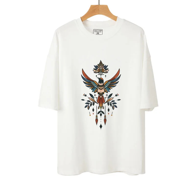 24cm Personalized Retro Pattern Clothing Heat Transfer Printing Stickers Swallow Bird DTF Ironing Printing Stickers Washable