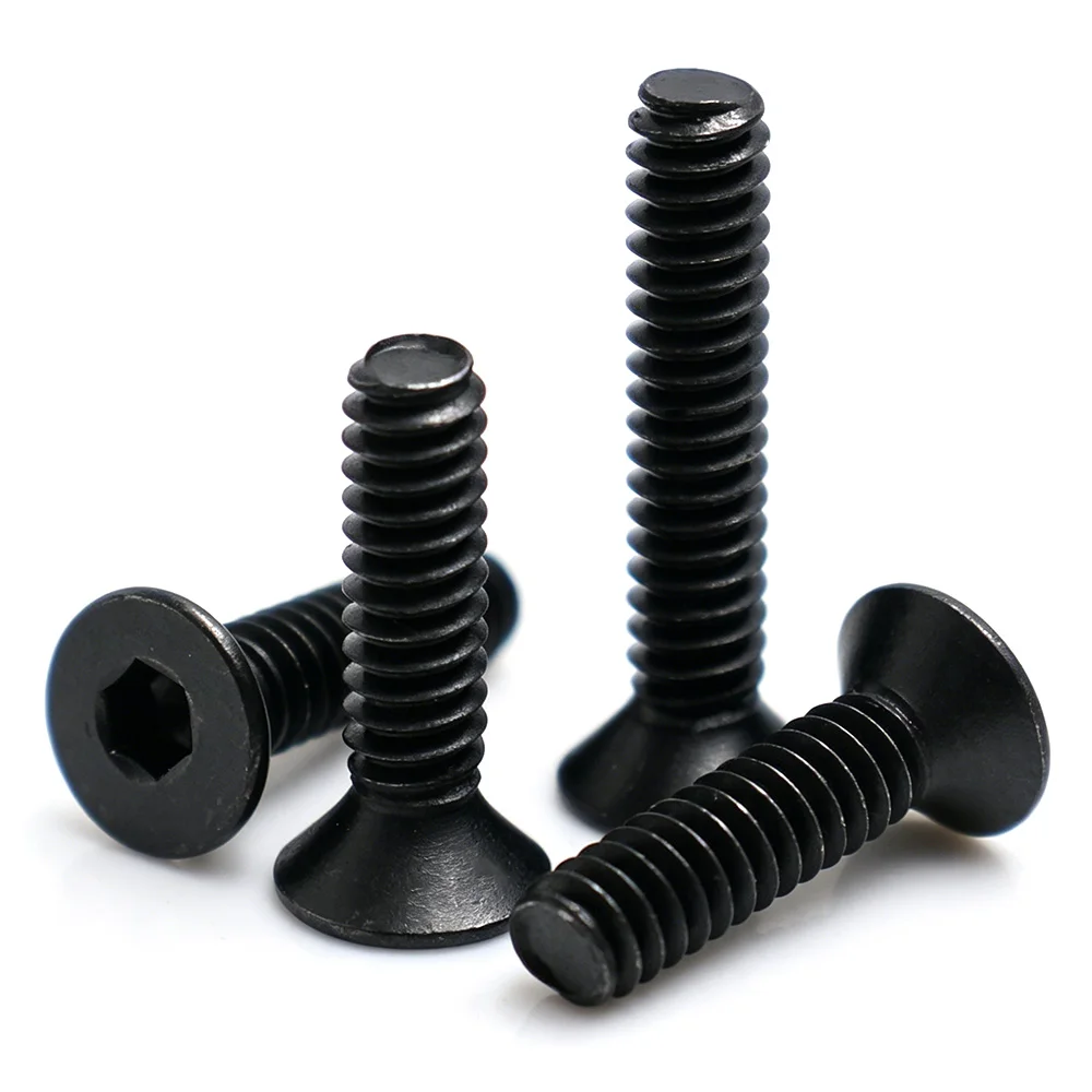 Black 10.9 Grade UNC UNF Imperial Inch Countersunk Hex Socket Screw Flat Head Bolt 4-40 6-32 8-32 10-24 1/4-20 5/16-18 3/8