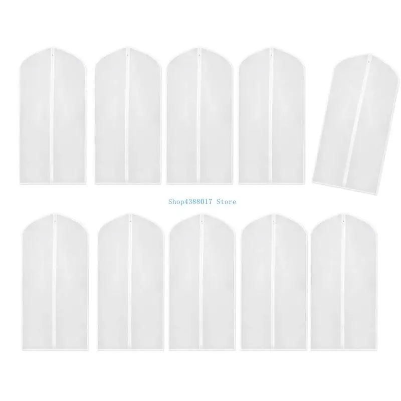 

896B 10 Pieces Clear Garment Bags for Easy Identification and Storage Solution