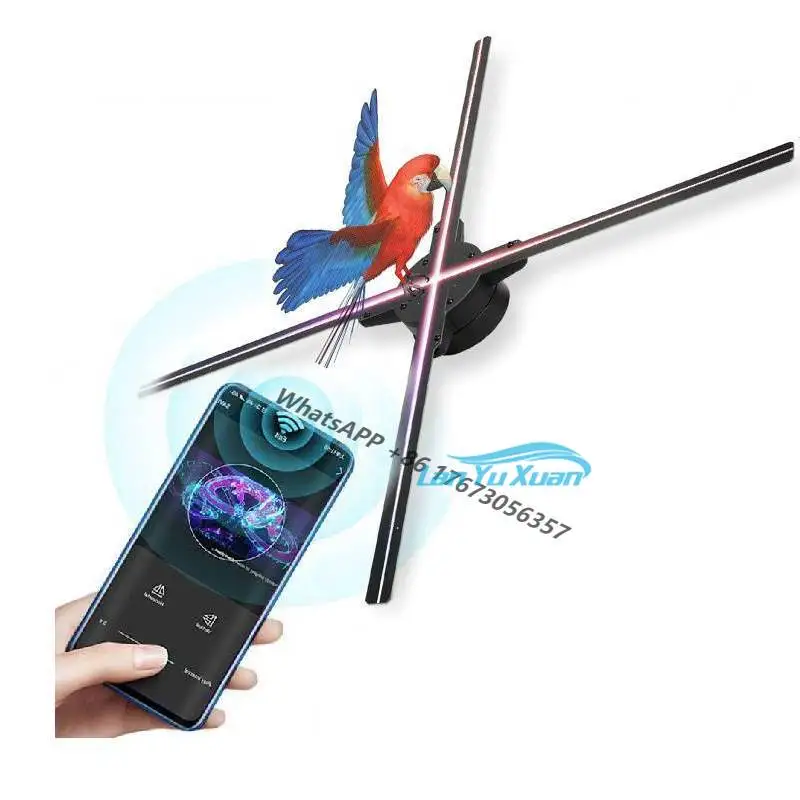 3D Holographic Led Advertising Fan 50cm 65cm 70cm 100cm    Hologram Projector Display Adverting 