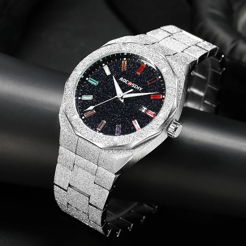 Aocasidy Edelstahl uhren für Herren kreative Mode leuchtende Zeiger mit Chronograph enuhr männliche lässige Armbanduhren