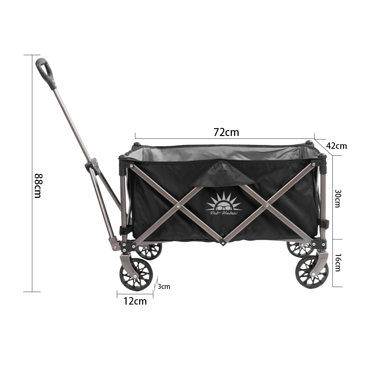 Carrito plegable multifuncional para acampada, gran capacidad de 100kg