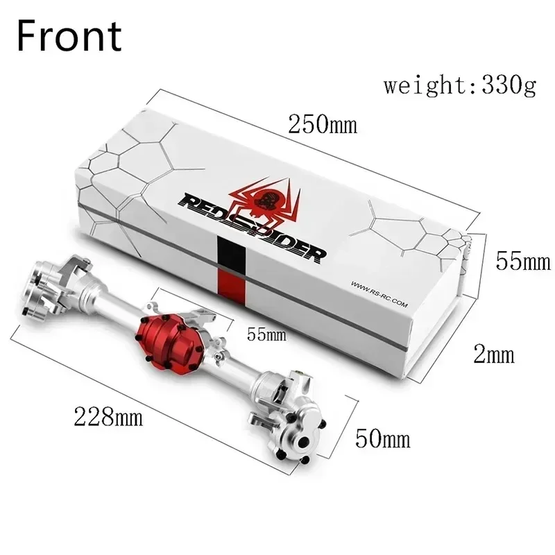 Front and Rear Metal Axle Housing for 1/8 YK4081 4082 4083 Absima Sherpa RC Car Upgrade Spare Parts