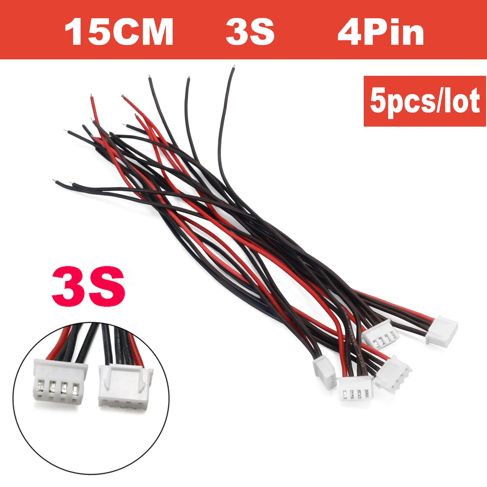 5Pcs JST-XH Balance Charger Cable 1S 2S 3S 4S 5S 6S 7S 8S 22AWG Silicone Wire 15cm Female Plug Connector for Lipo RC IMAX B6 view 3