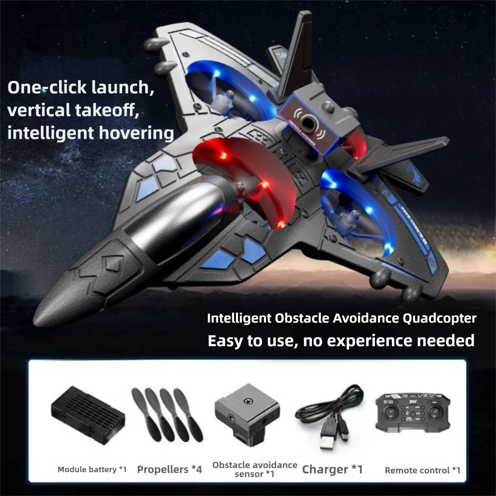 เครื่องบินบังคับวิทยุโฟมรุ่นใหม่ พร้อมไฟ ป้องกันการตก เครื่องบินบังคับวิทยุ เท่ห์ หมุนได้