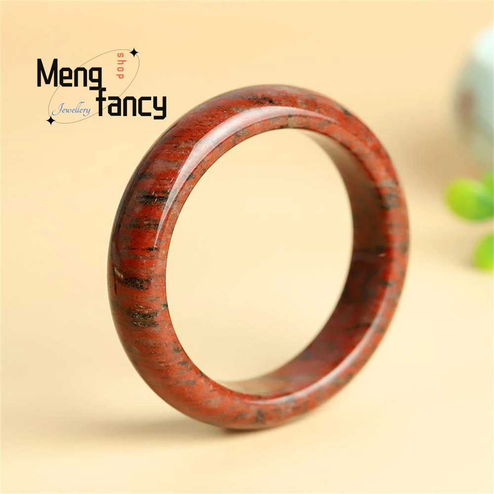 

Natural Xinjiang Gobi Material Chicken Blood Red Jade Bracelet High-grade Fashion Fine Jewelry Best Selling Couple Holiday Gifts
