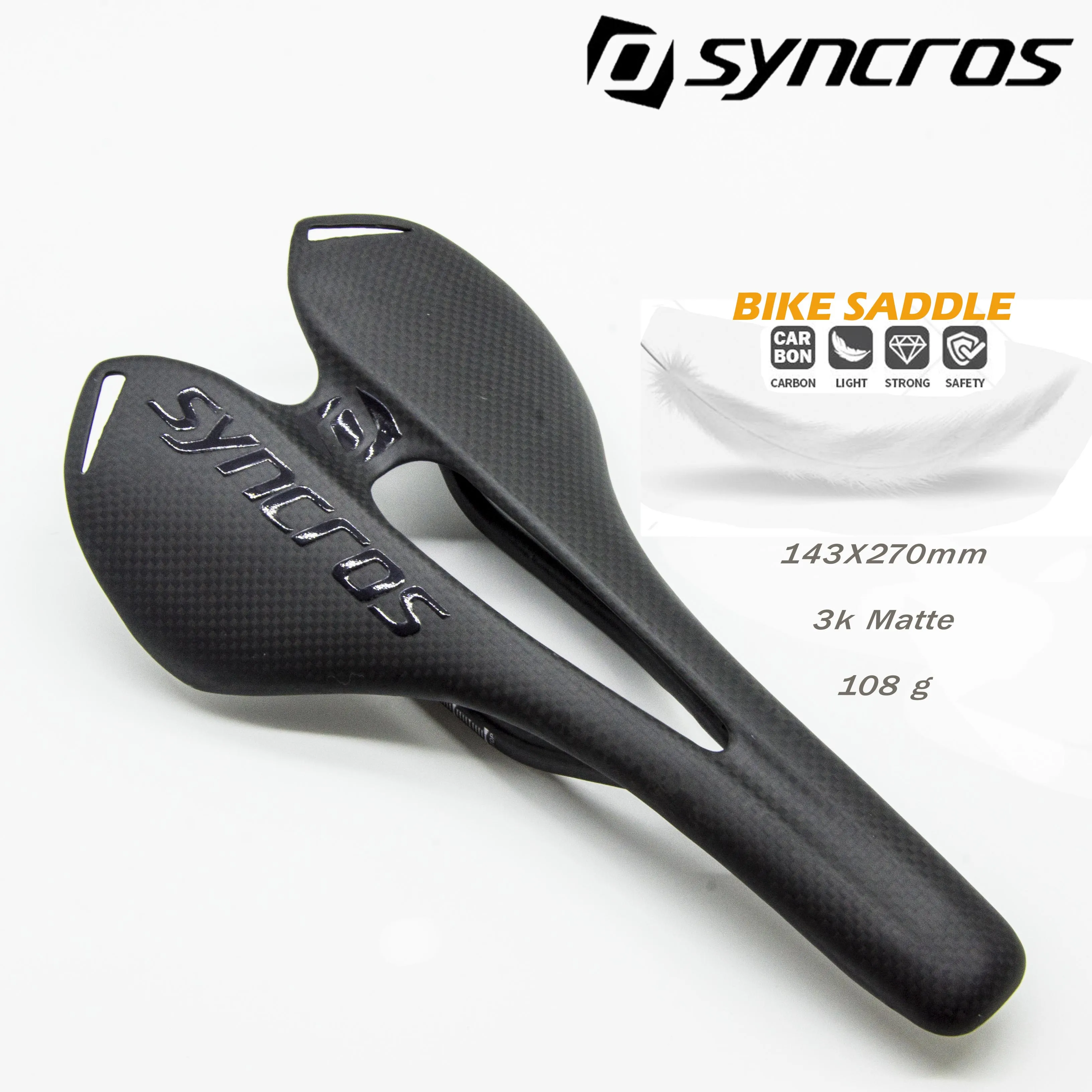 SYNCROS BIKE FITTINGS 3K PLAID SADDLE MTB/Road Bicycle Carbon Fiber Extralight Saddle Bike Saddle Mtb Seat Cushion