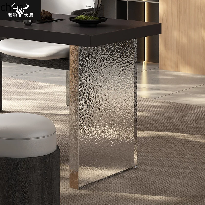 HXL balcony tea table and chair combination minimalist living room coffee table rock slab tea table