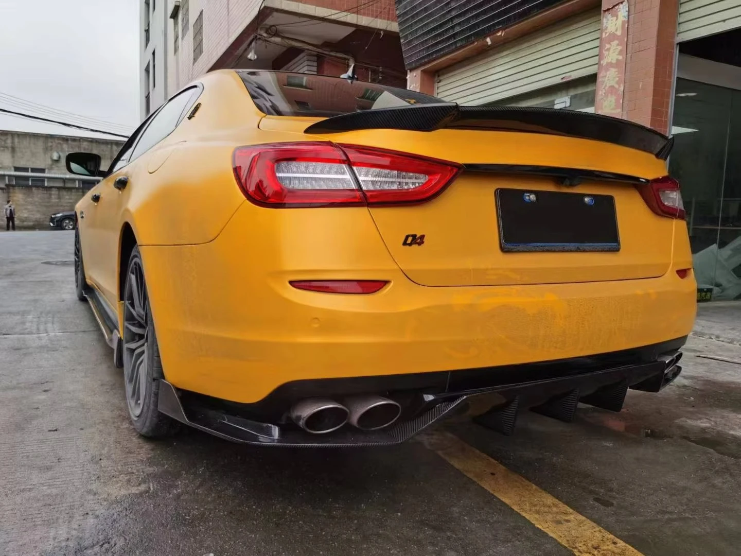 Auto Parts forMaserati Quattroporte Upgrade 3D Style Body Kit Front Lip Rear Diffuser Side Skirts Rear Spoiler Tuning Carbon 2