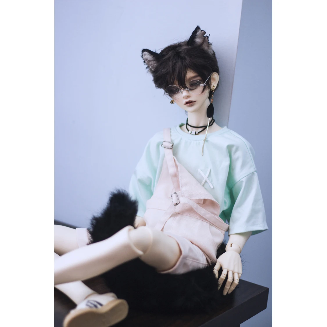 BJD DOLL pantalones rosas monos pantalones camiseta ropa para 1/3 SD 60cm 24 "1/4 17" de alto tío MSD DK DZ AOD DD Dol