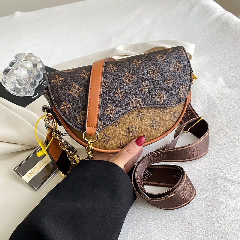 Borsa da sella stampata strutturata di fascia alta di nicchia delle nuove donne 2025 - Borsa a tracolla obliqua a spalla singola sotto le ascelle versatile alla moda