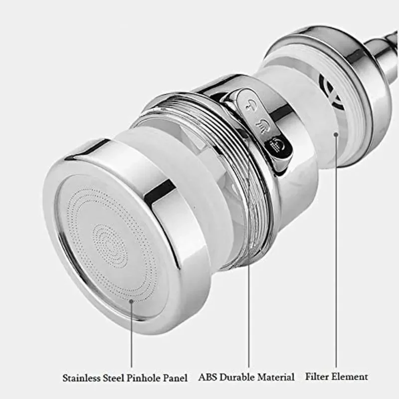 360-Grad-drehbarer Küchenarmatur-Belüfter, verstellbarer Dual-Modus-Sprühfilter, Diffusor, wassersparende Düse, Badarmatur-Anschluss