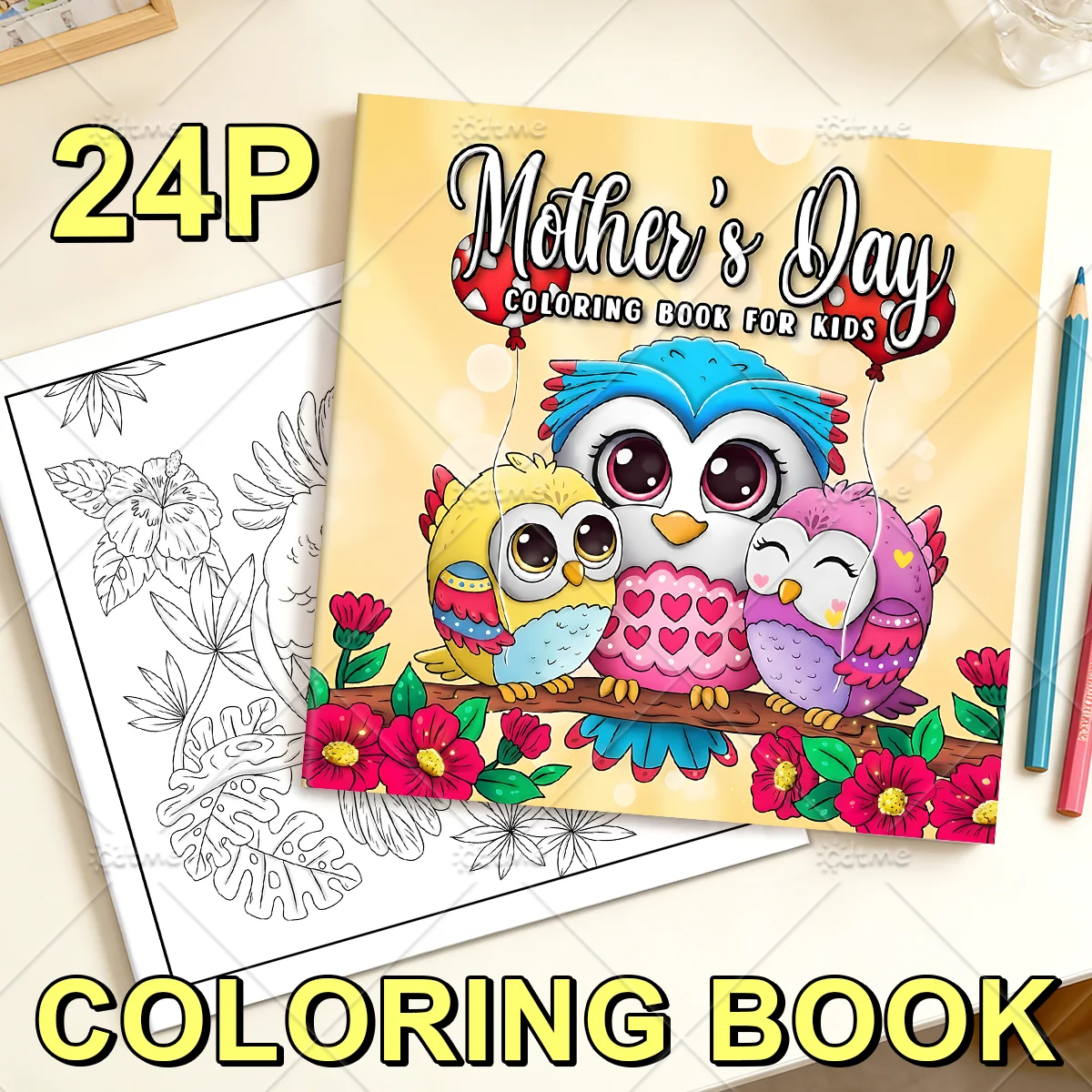 Mother's Day Coloring Book 24 Page Picture Book Gift For Birthday Party Relieve Stress Kill Time Graffiti Painting Drawing Books