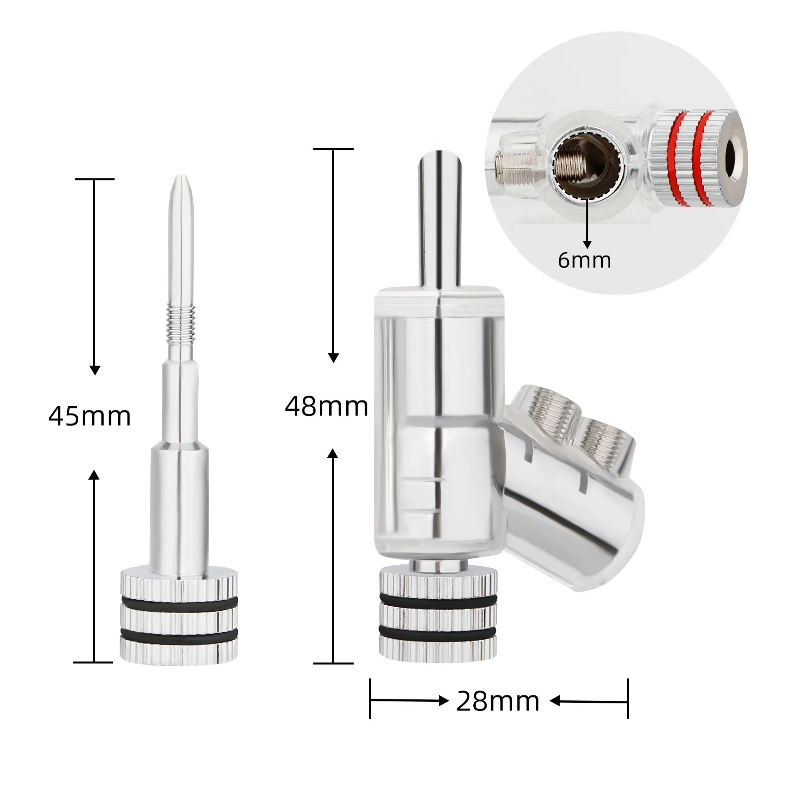 4PCS 45 grad Bananen Stecker Stecker Doppel Schraube Locked Lautsprecher Bananen Stecker Rhodiniert Abschließbare Lautsprecher Kabel Bananen Stecker – Detail 6