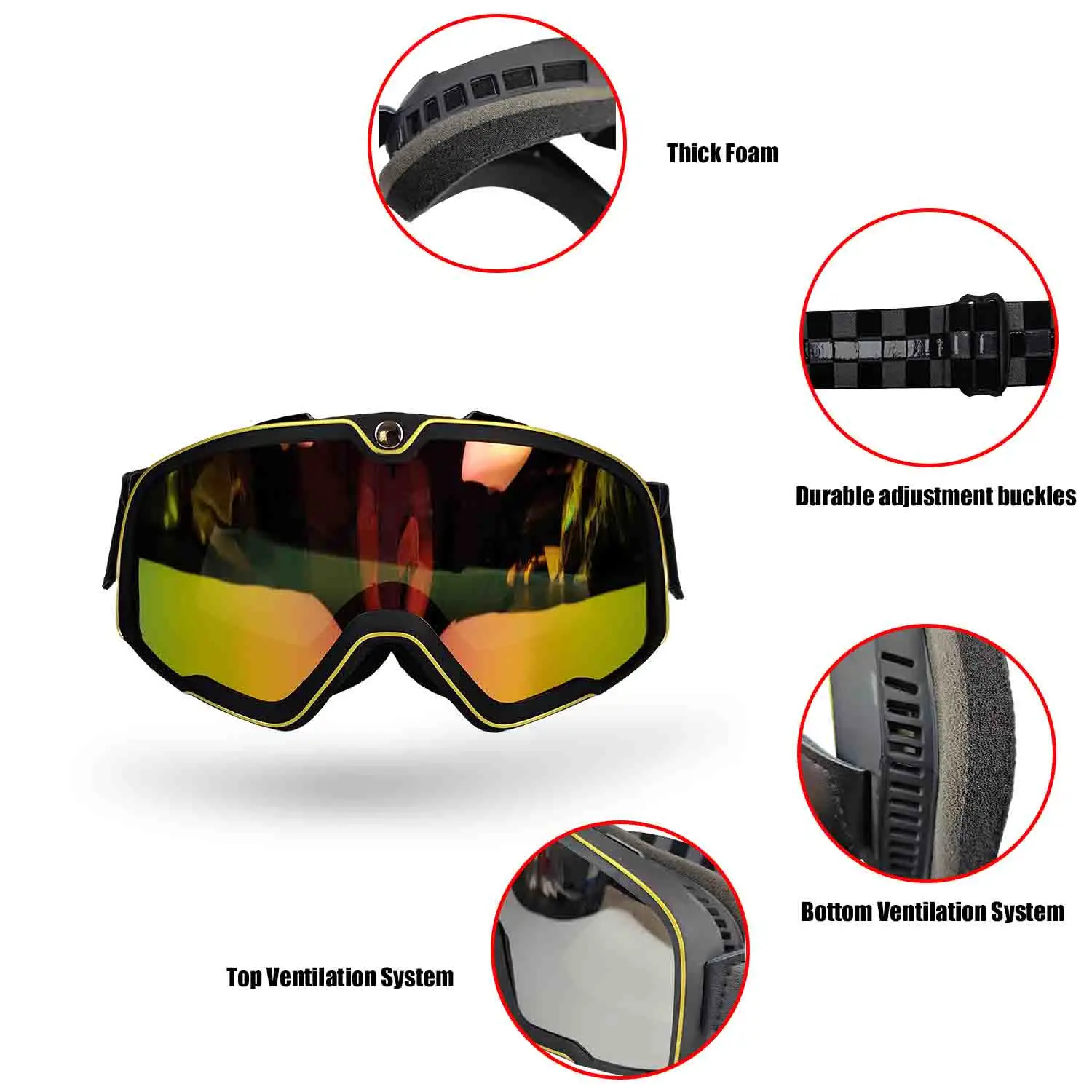 Retro Motorbike Motocross Helmet Pilot Goggles Jet Vintage Motorcycle Scooter Glasses Offroad Glasses image 5