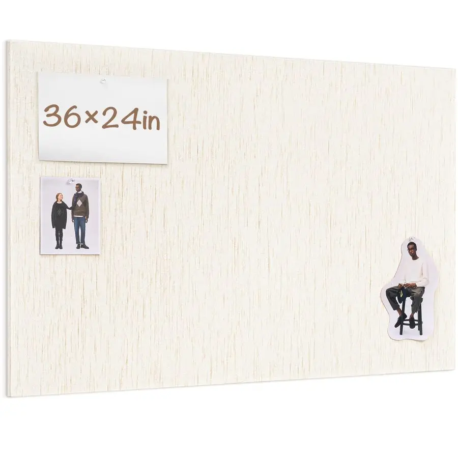 

Board 36 x 24 inches, 3 x 2 Linen Board for Wall, Decorative Fabric Pin Board with Safe Removable Adhesive Tapes for Home and Of