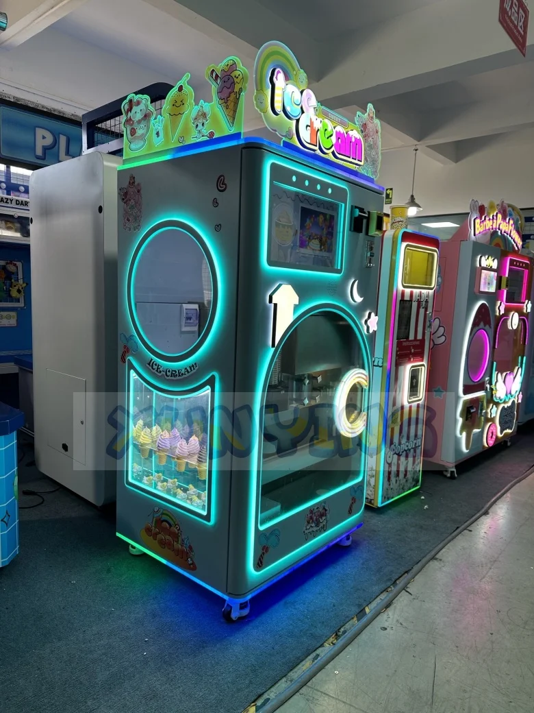 Coin Operated Automatic Ice Maker Automatic Soft Ice Vending Machine Customized Smoothie Vending Machine
