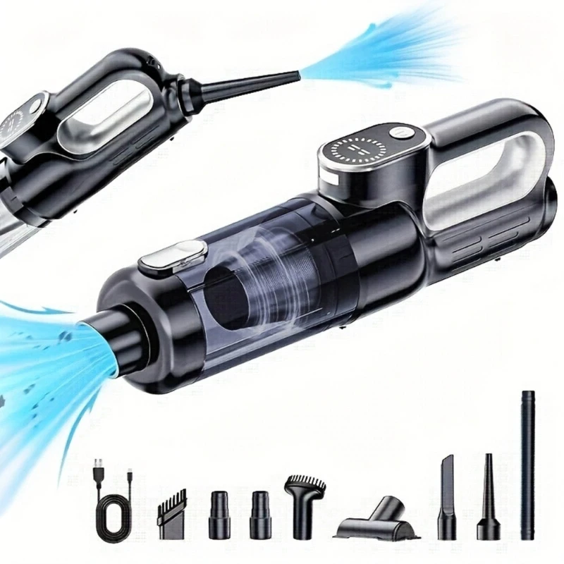 Rechargeable Cordless Car Vacuum with 9 Tools 65000RPM Brushless Motor for Auto