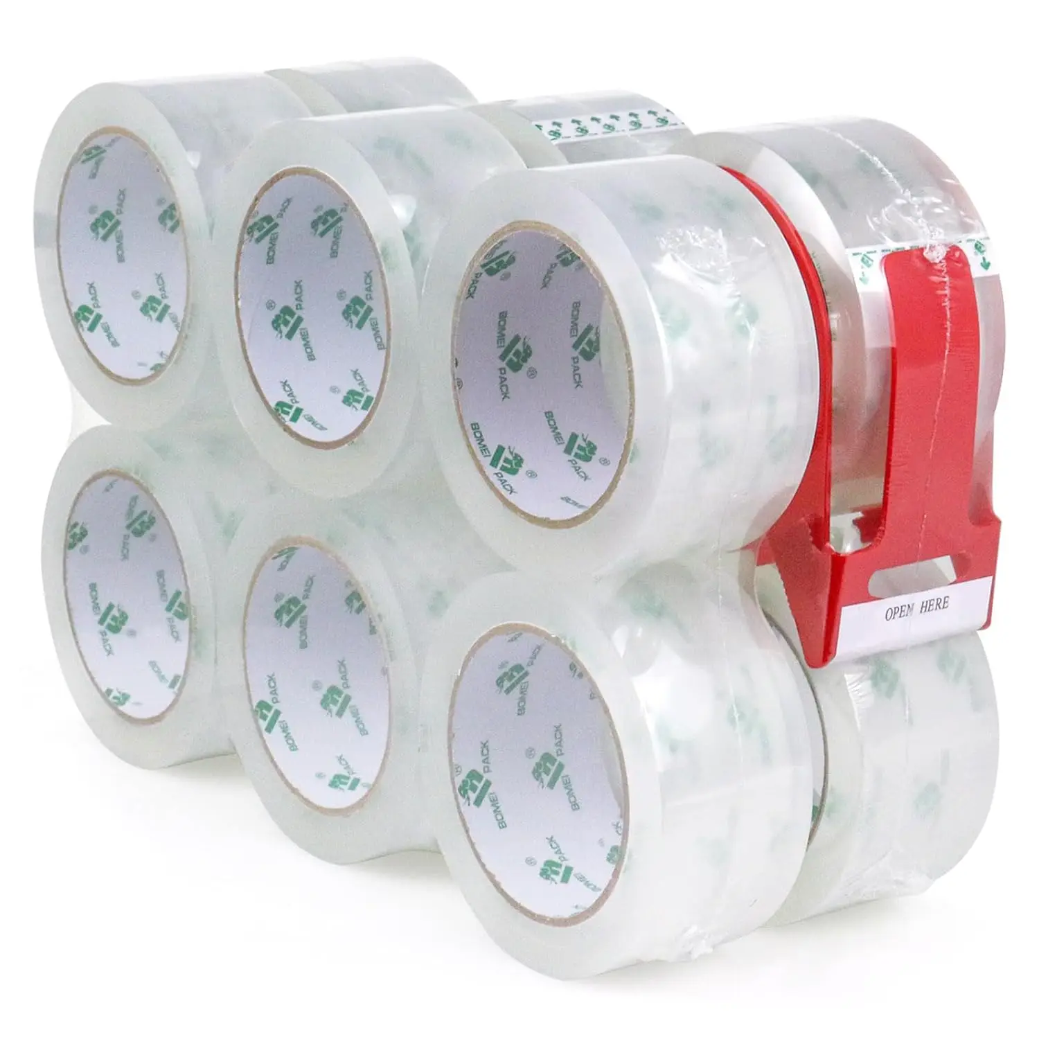 

12 Rolls Clear Packing Tape Rolls with Free Dispenser, Heavy Duty Refill Tape for Shipping Moving and Packaging, 2.4Mil