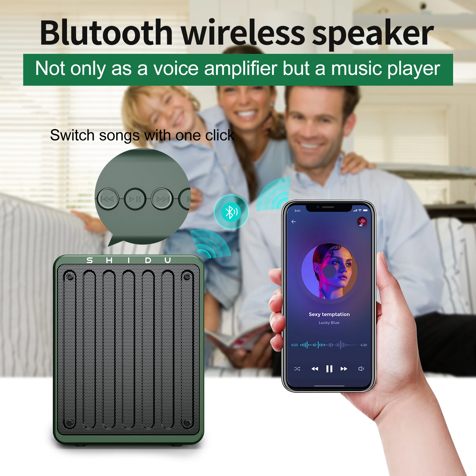 Imagem -05 - Mini Amplificador de Voz Shidu para Professores Amplificador de Voz Bluetooth Portátil com Microfone de Fone de Ouvido para Guias Turísticos Fala Ioga