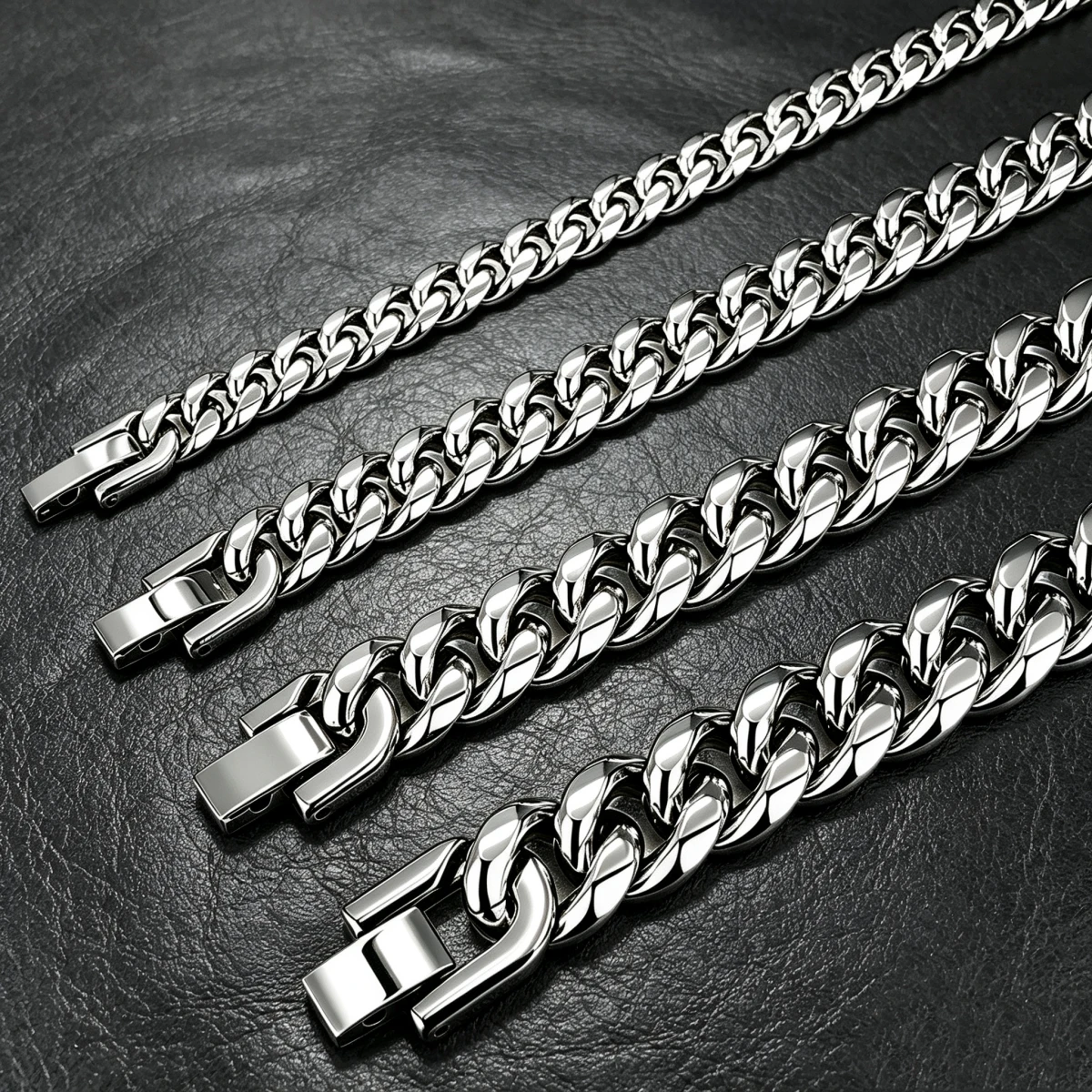 HNSP 316L Stainless Steel Cuban Link Chain Necklace For Men Waterproof Heavy Duty Solid Curb Chain Polished Miami Cuban Biker