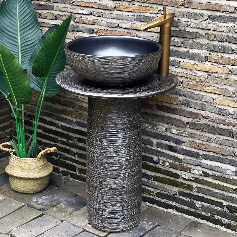 

Column basin, outdoor courtyard washbasin, outdoor garden column washbasin, household balcony, ceramic floor sink