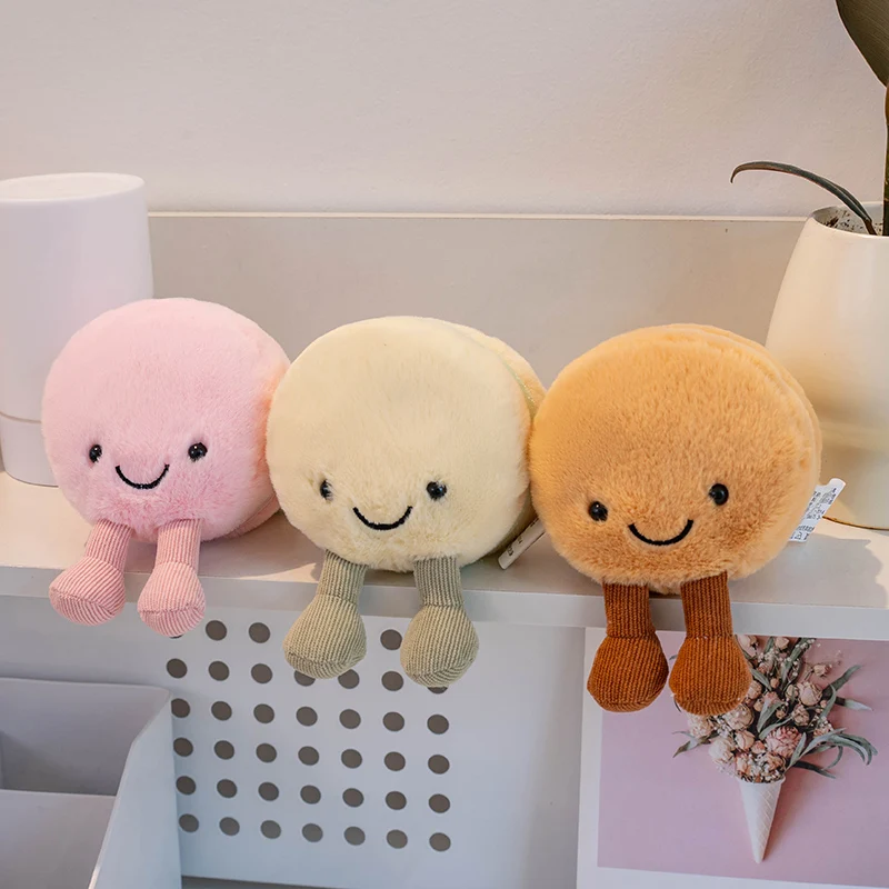 هدية ديكور من القطيفة الناعمة معكرون، لهجة معجنات رائعة ثلاثية الألوان للأريكة/السرير/المكتب غير قابلة للانزلاق، قابلة للغسل في الغسالة