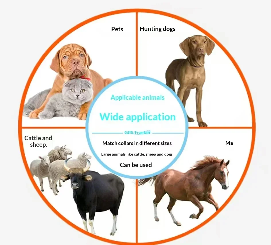 Wholesale Intelligent Pet GPS Tracker IP67 Waterproof Real-time Tracking Collar SOS Alarm Magnetic Charging Baidu/Google Maps